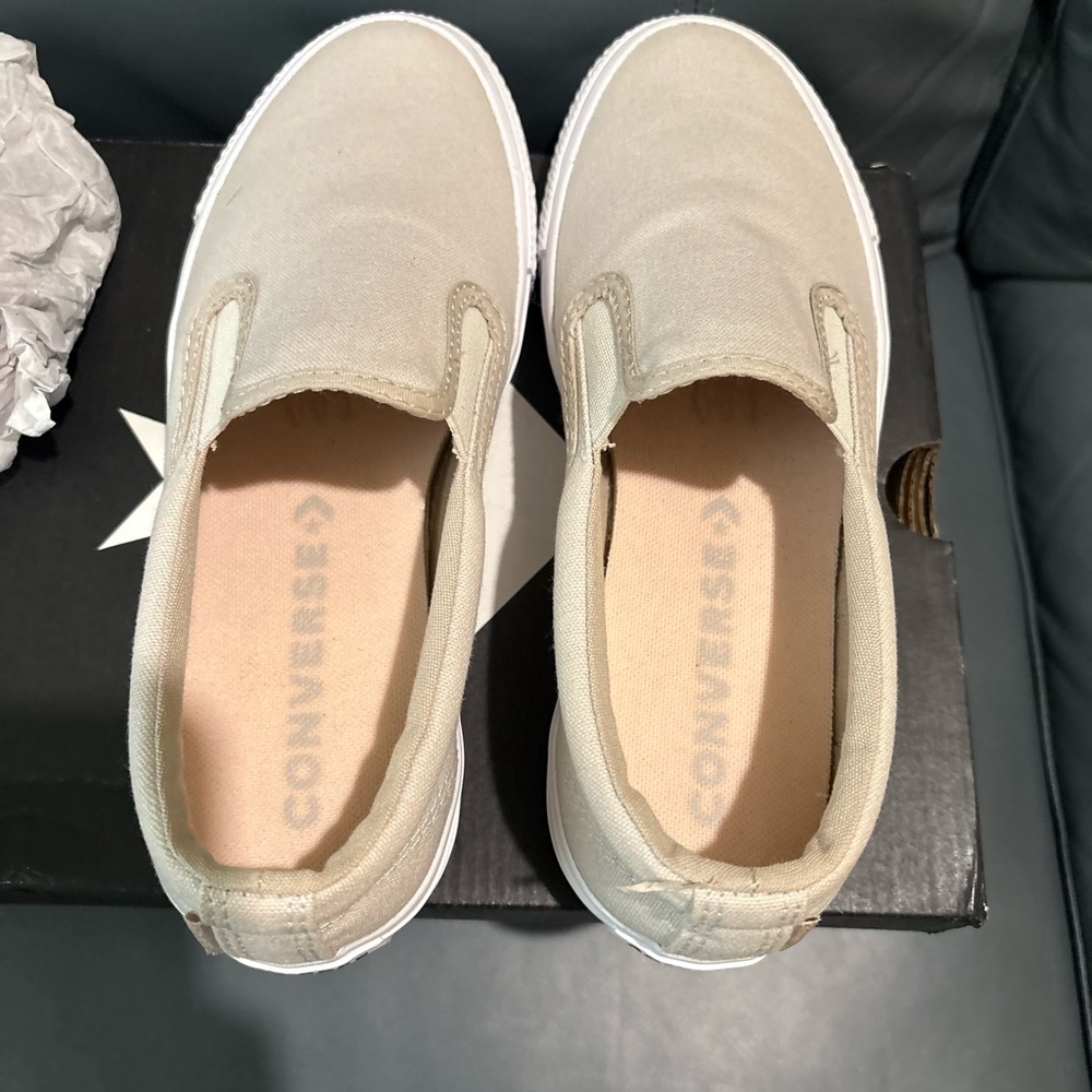 Converse Kids Slip-On Sneakers - Light Tan